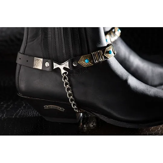Bandes De Bottes / Sangles Bootstraps – Bijoux Ceinture Pour Bottes, Noir, Lot De 2 (22 X 2.5 Cm)