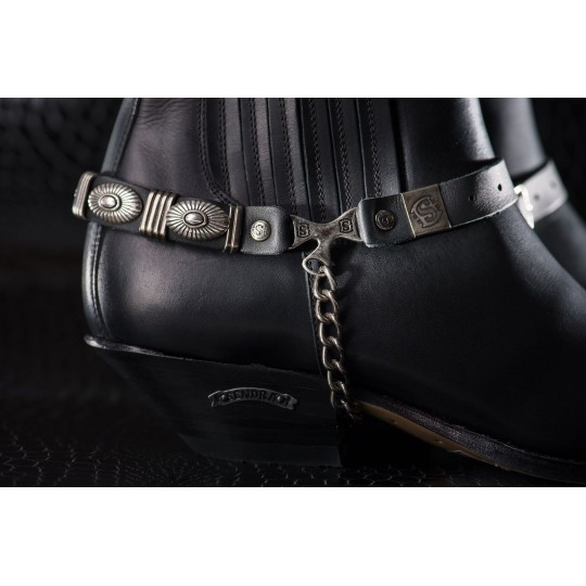 Sangle De Bottes Sendra Boots - Cuir Noir - Taille Unique - Neuf Avec Emballage
