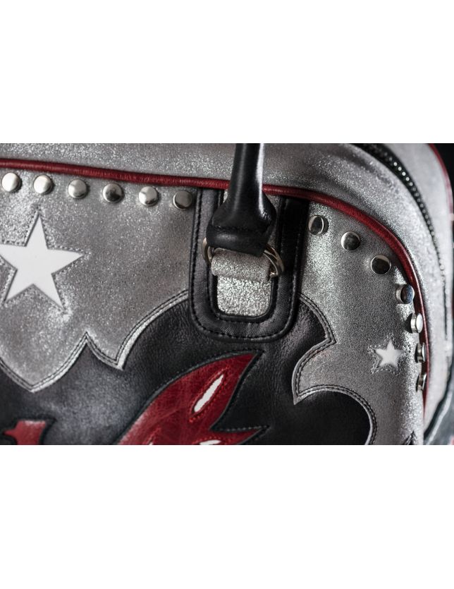 SAC AIGLE SILVER BLACK RED - SAC MEXICANA