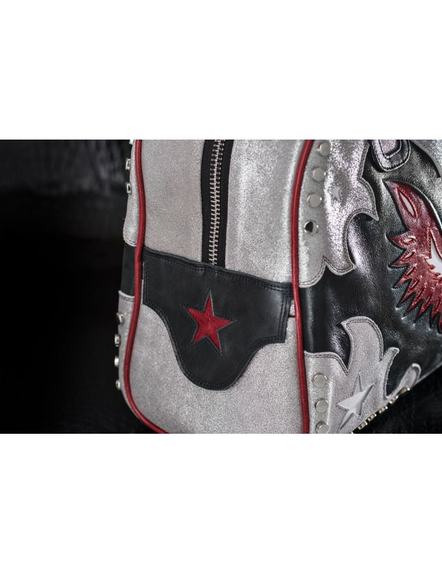 SAC AIGLE SILVER BLACK RED - SAC MEXICANA