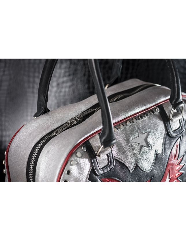 SAC AIGLE SILVER BLACK RED - SAC MEXICANA