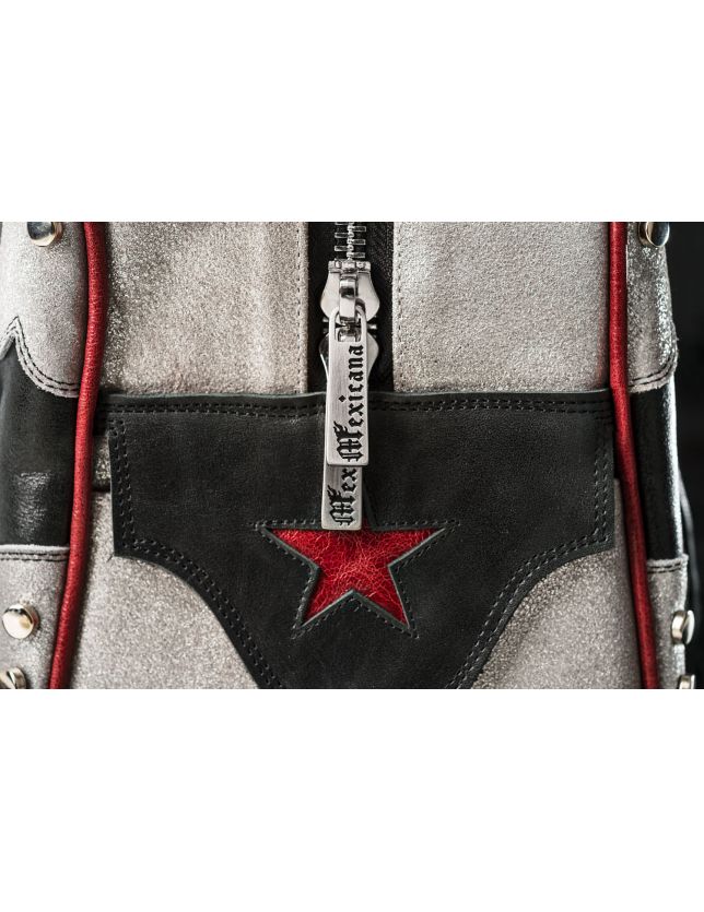 SAC AIGLE SILVER BLACK RED - SAC MEXICANA