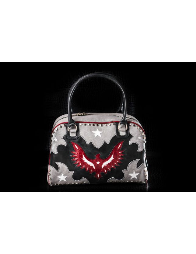 SAC AIGLE SILVER BLACK RED - SAC MEXICANA