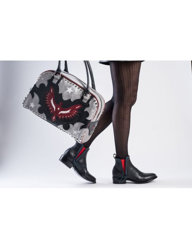 SAC AIGLE SILVER BLACK RED - SAC MEXICANA